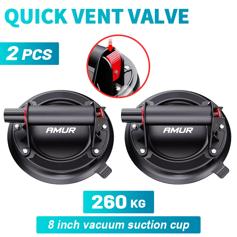 Vacuum suction cup Vacuum sucker Glass suction cup handle 8 Inch 280kg Loading Capacity Air Pump Electric LED Display Vacuum Suction Cup Vacuum Spreader Tile Adsorption Glass Lifting