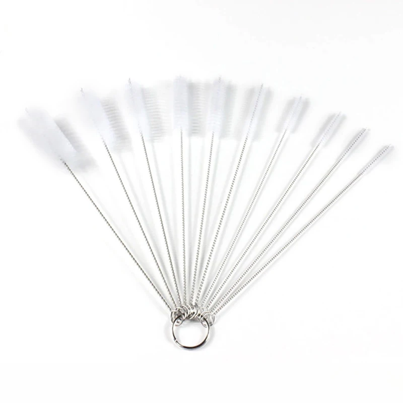 10Pcs Nylon Straw Cleaners Cleaning Brush Drinking Pipe Cleaners Stainless  Steel