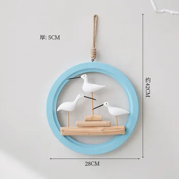 Seabird Pendant Ocean Decor Wall Hanging Lawn Ornaments Coastal Home Bird Wall Art Hanging Seagull Ornament Sculpture Wreath 3D 6