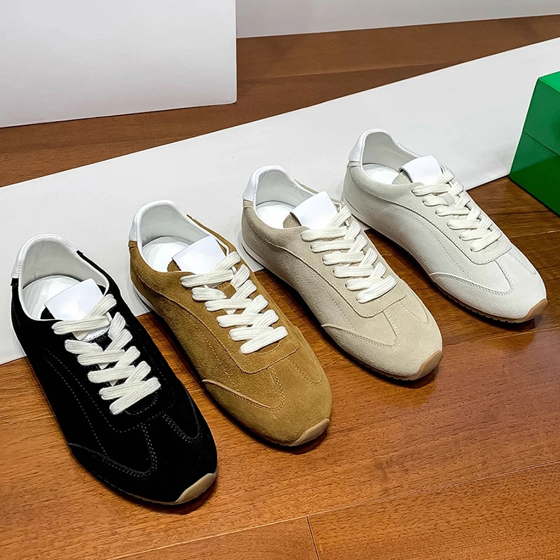 Female German Training Flat Bottomed Retro Casual Soft Soled Sports Running Shoes_voghion.com
