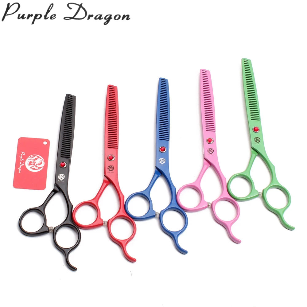 Pet Grooming Scissors Purple Dragon Stainless Professional Dog Scissors Pet Thinning Shears Curved Shears Hairdresser Dog Z3100
