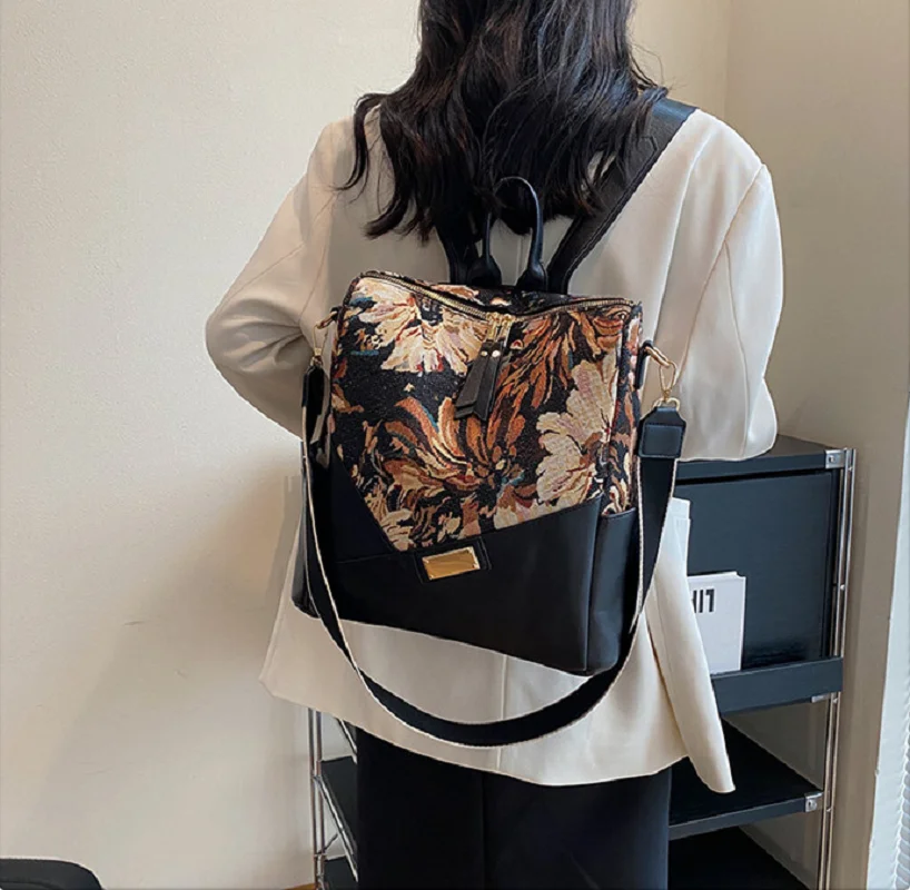 Wholesale New Women Large Capacity Travel Backpack Fashion Printing Shoulder Bags School Bag Ladies Casual Crossbody Bag Totes 5