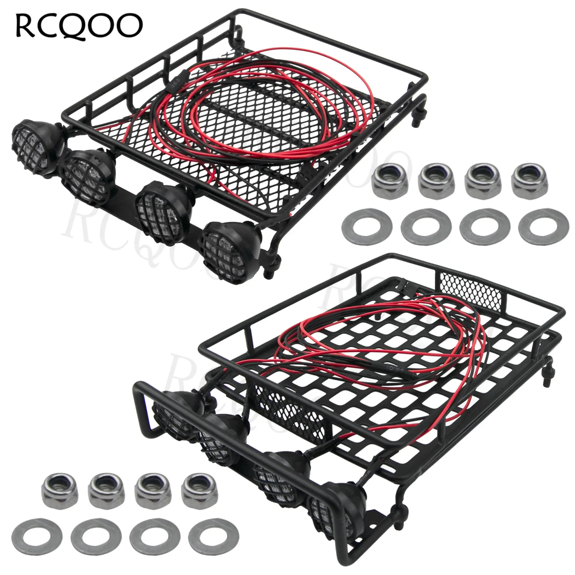 152mm-x-107mm-rc-1-12-metal-roof-rack-luggage-basket-with-4led-light