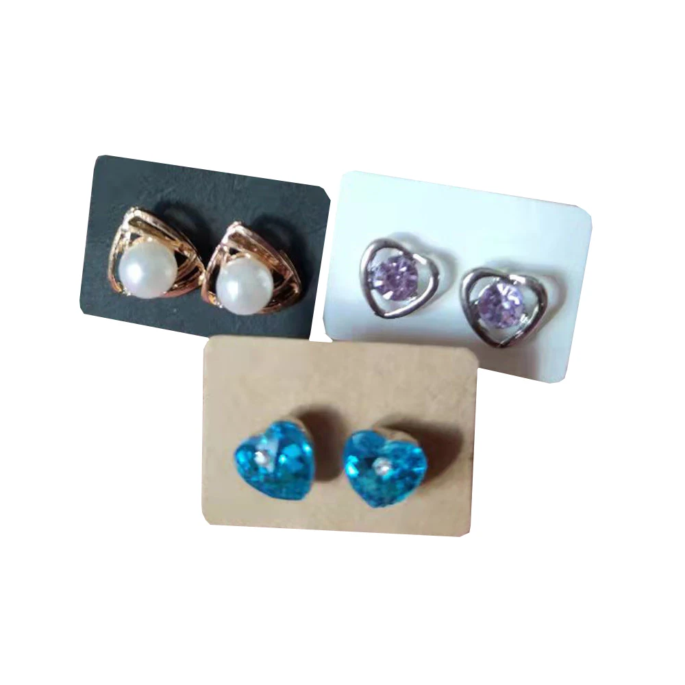 

100Pcs Mini Kraft Paper Ear Clip Jewelry Display Card Earring Organizer Stud Storage Holder Tag DIY Accessories 3.5*2.5cm