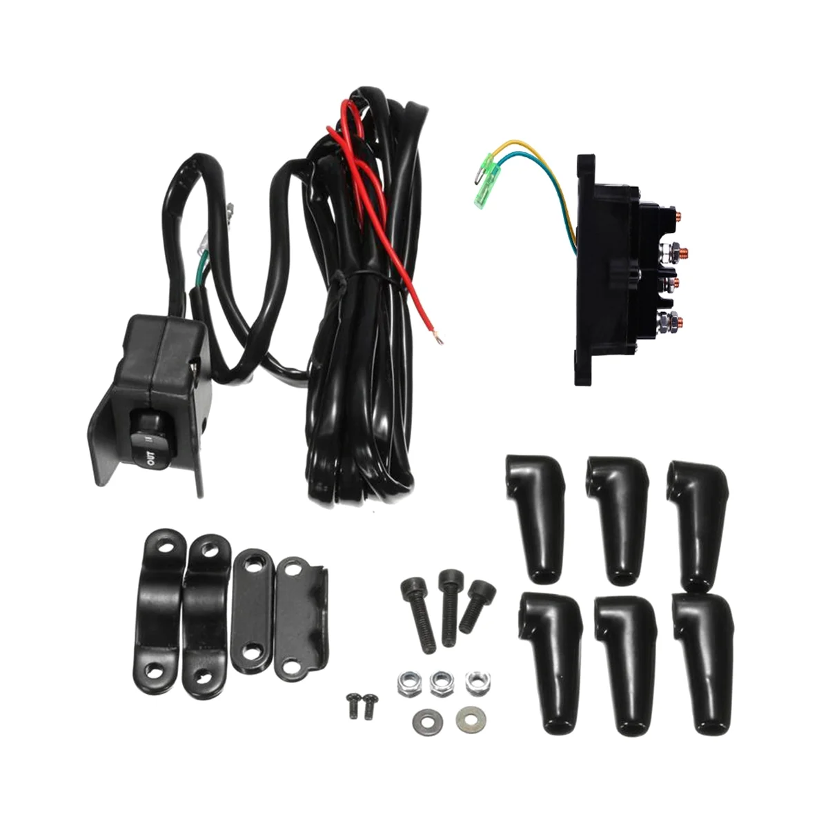 

12V Solenoid Relay Contactor Winch Rocker Thumb Switch Wiring Combo Car Relais 63070 62135 74900 2875714 for ATV UTV