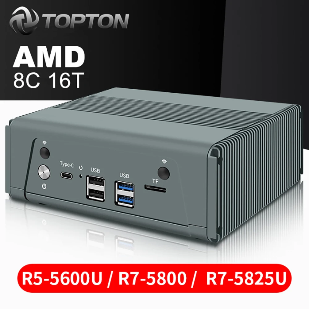 

Topton 4 LAN Firewall Router AMD NAS Ryzen 7 5825U 8 Core 16 Thread 4*Intel i226-V 2.5G Mini PC 3*NVMe 2*SATA DP Type-C 3x4K UHD