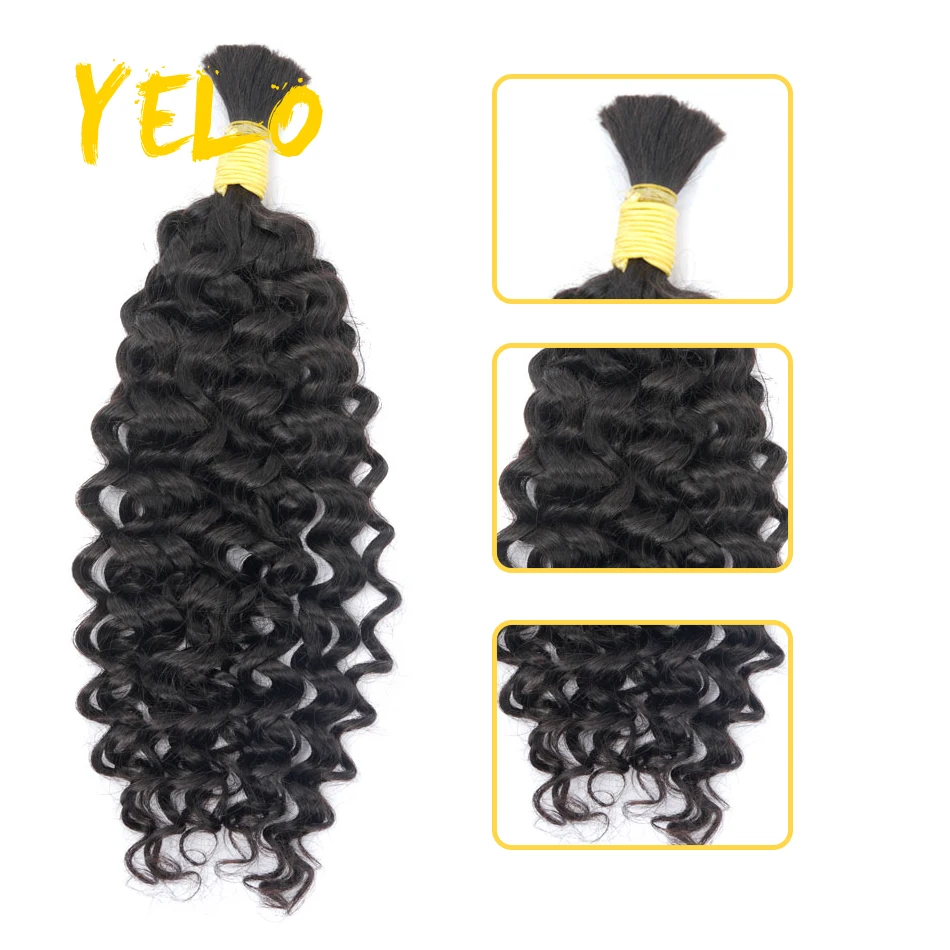 14-28 Inch Water Wave Bulk For Braiding Hair Extensions Colored Crochet Braids Hair Extensions Human Bundles For Women