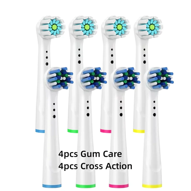 Premium Replacement Brush Heads for Electric Toothbrushes - Advanced Cleaning Action, Pack of 4/8