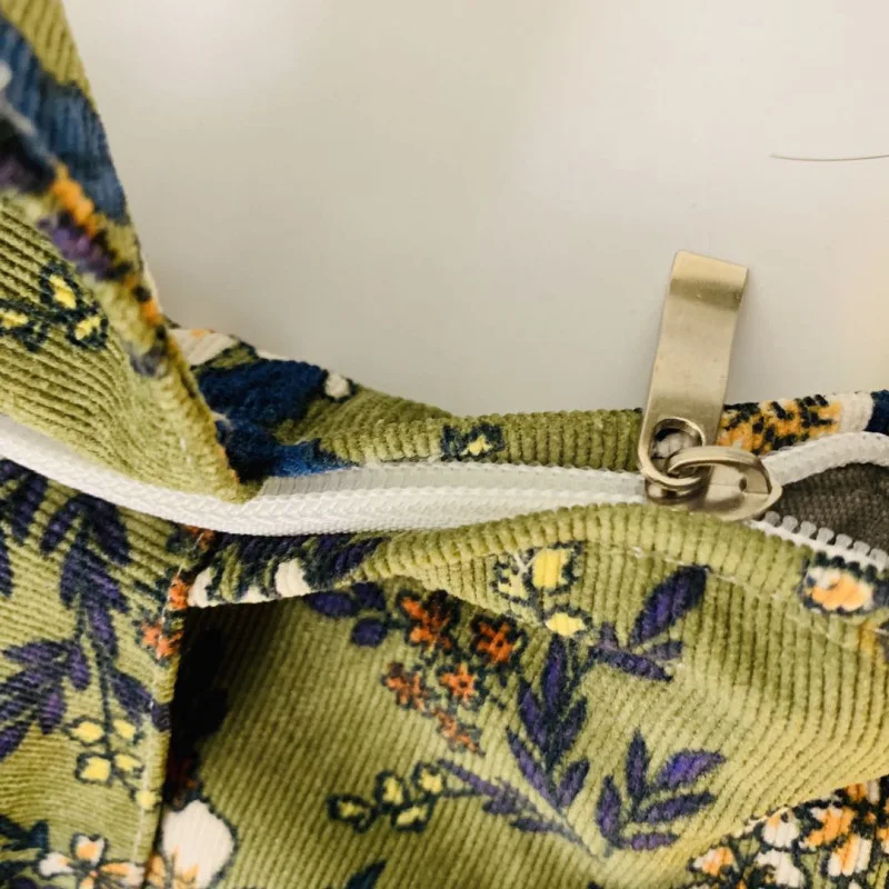 Corduroy Floral Retro Cloth Bag Shoulder Bag Crossbody Bag Fresh Women's Bag Horizontal Zipper