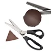 Sewing Cut 23.5cm Zig Zag Dressmaking Tailor Leather Handicraft Fabric Shear Pinking Scissor Textile DENIM DIY Upholstery Tool 2
