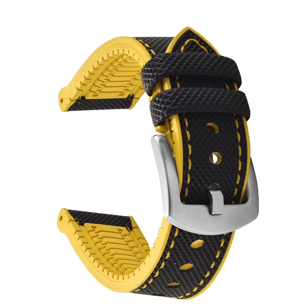 Waterproof Canvas Nylon Rubber Strap for Men's Accessories, Available in Multiple Sizes
