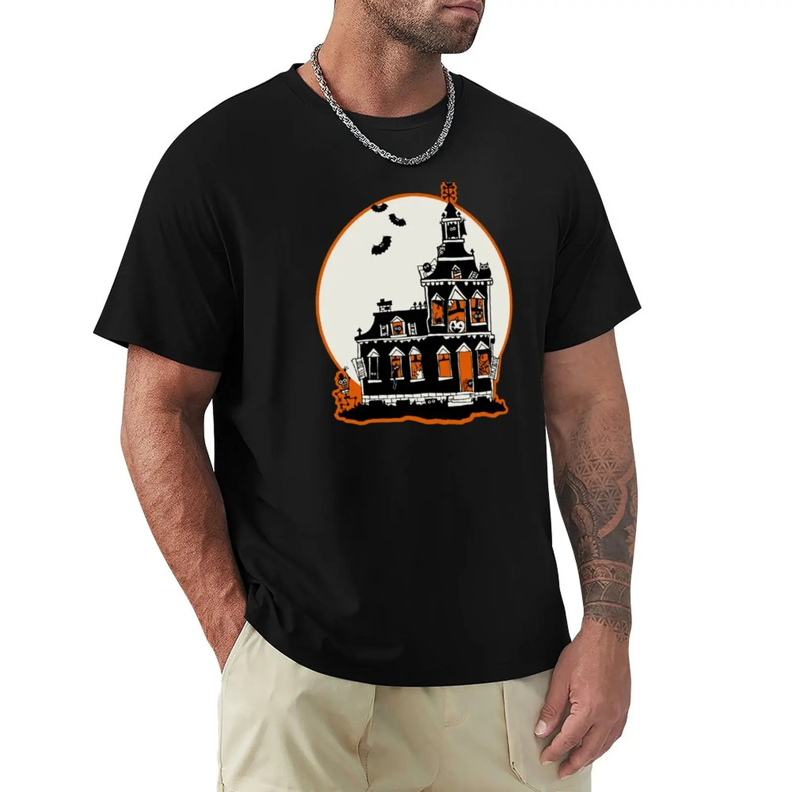 

Vintage Style Haunted House - Happy Halloween T-Shirt boys animal print blacks customs design your own t shirts for men cotton