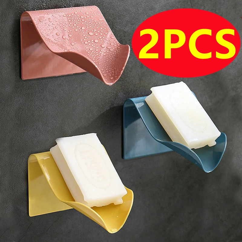 4ColorsWallMountedSoapDishDrainSoapHolderBathroomSelf