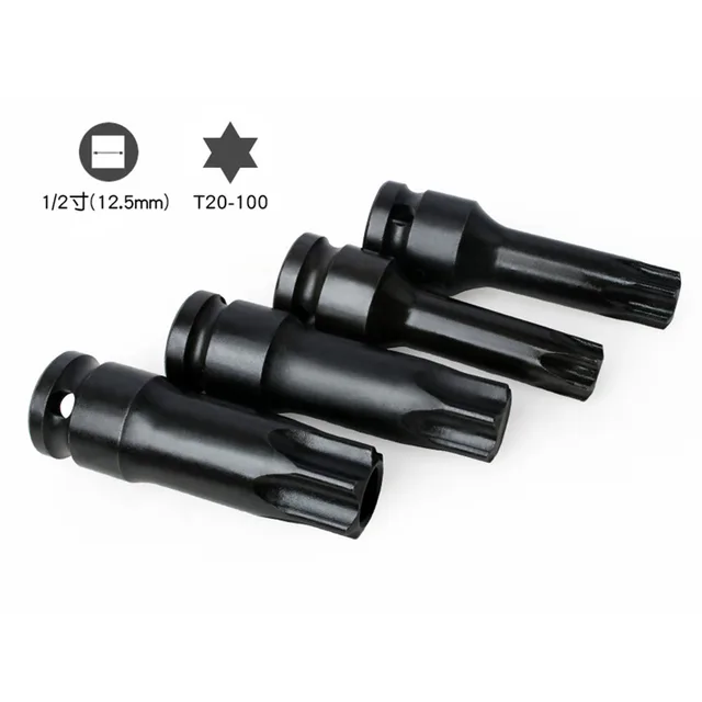1PC 1/2 Inch Hexagon Torxs Screwdriver Bit Drive Socket Adapter Head T20 T40 T30 T100 Auto Repair Socket Tool Accessories 4