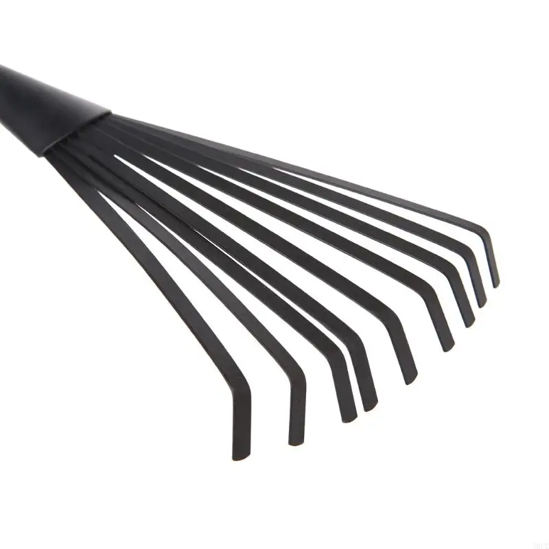 T8UC 1Pc Portable Mini 9 teeth Steel Rake For Home Garden Transplanting Tool