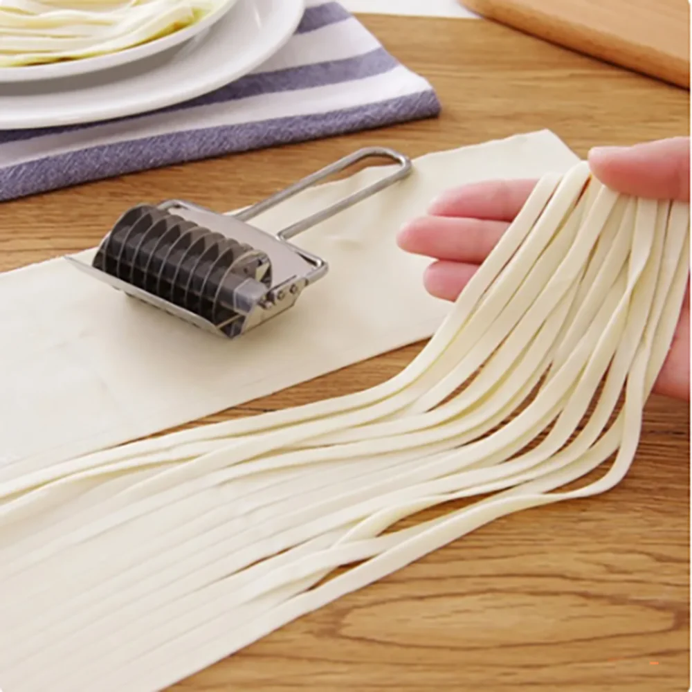 Stainless Steel Noodle Lattice Roller Dough Cutter Pasta Spaghetti Maker Pastry Vegetable Rolling Slicer Kitchen Cooking Tools