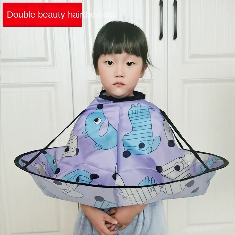 Children's Hairdressing Cloths Folding Cape Cloths Hairdressing Parlors Cape Non-stick Polyester Tuff
