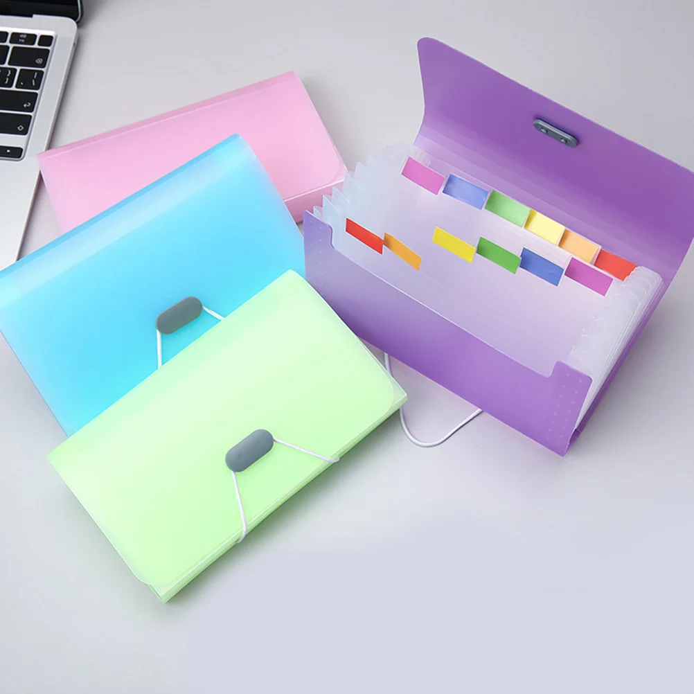 

4 Pcs Bill Accordion Bag Multi-function File Folder Plastic Expanding Paper Organizer Receipt Holder Small Storage