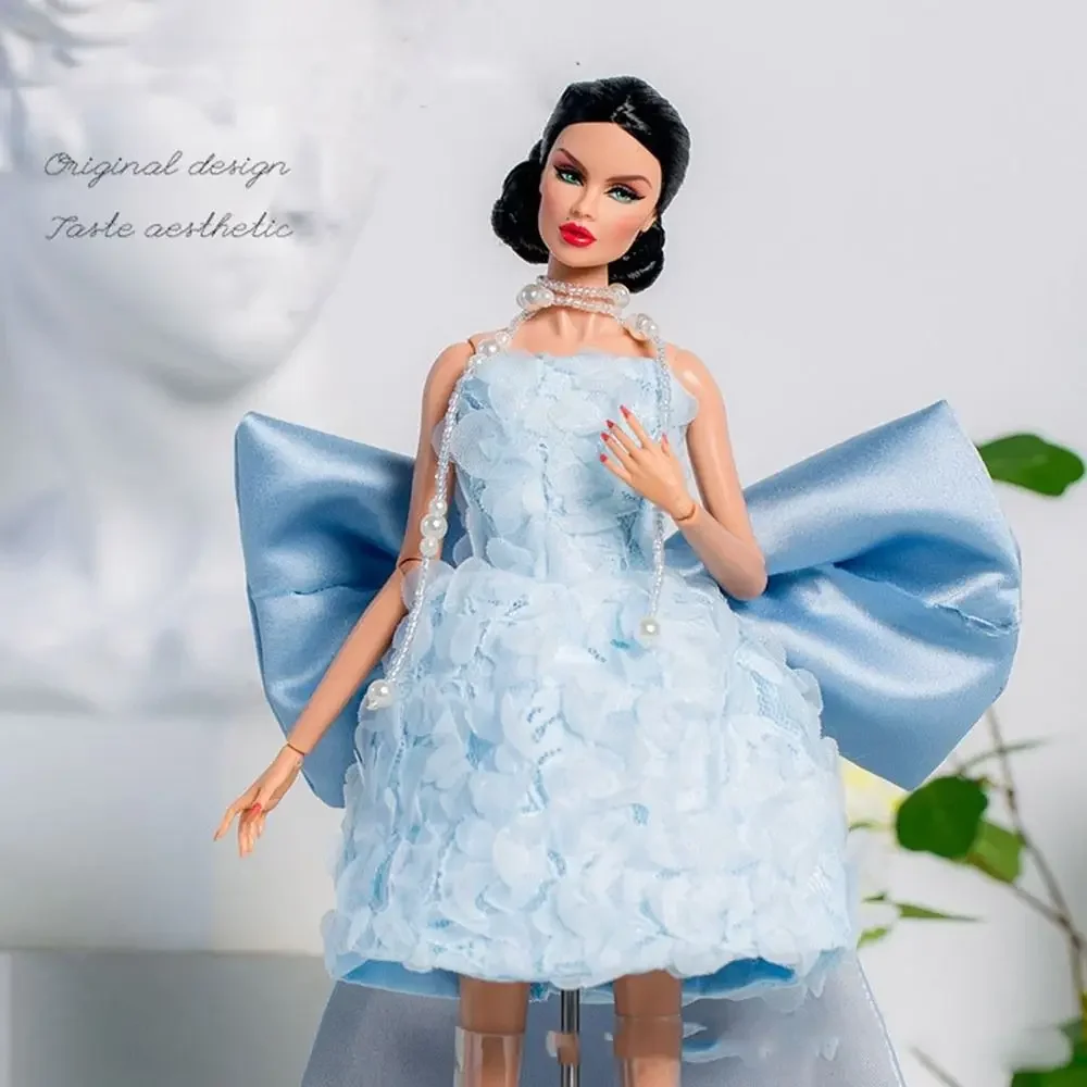 Blue Embroidery Doll Clothes Suit for 11.5 Inch Fashion Dolls