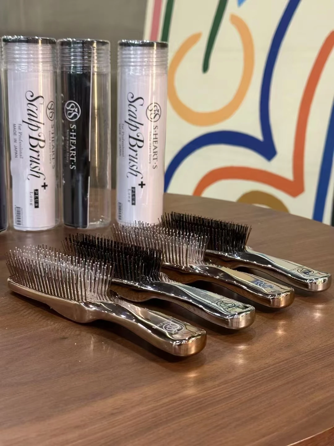 S-Heart-S Scalp Brush Universal Model Long Gold Silver NEW Shampoo Brush From Japan 2