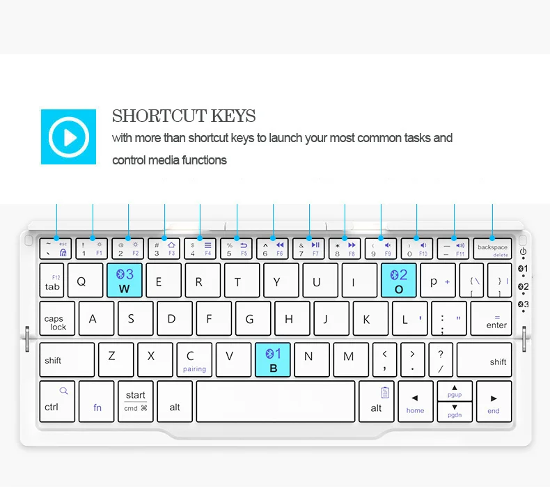 JOMAA-Mini teclado portátil dobrável sem fio com