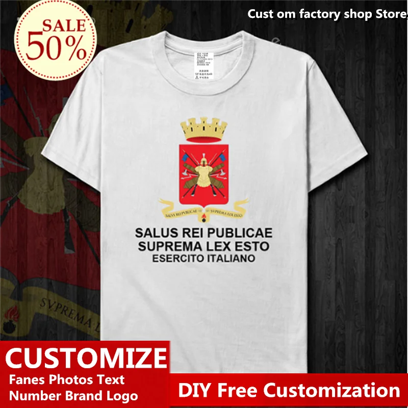 

Армейская футболка Ltaliana, сделанная на заказ, футболка для фанатов с именем и логотипом бренда, хлопковые футболки для мужчин и женщин, свободная повседневная спортивная футболка