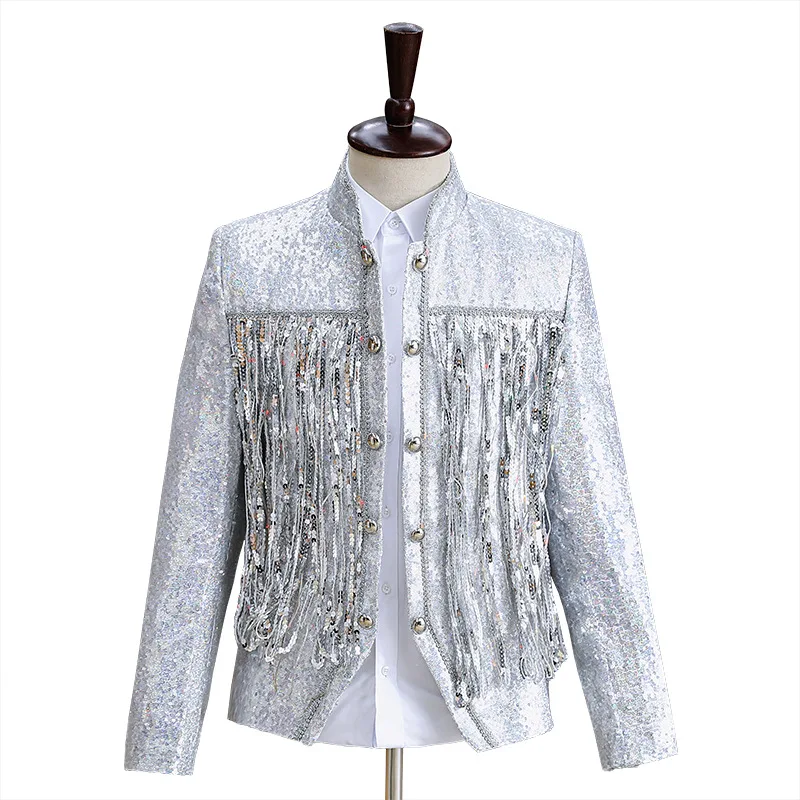 

Performance Attire, Male Singer Dress, Stage Performance, Choir, Sequins, LED Lights, Bar, Cool and Trendy Suit Jacket