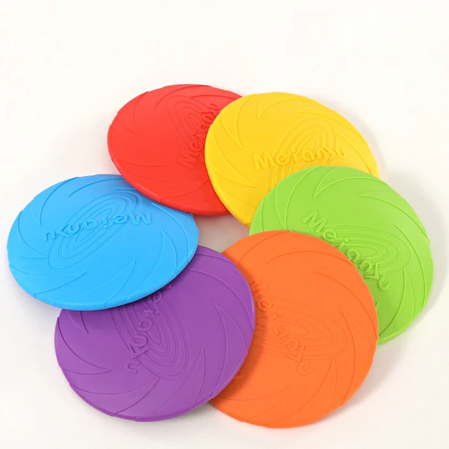 Jouets pour chiens, disque volant en Silicone, mode multicolore, jouets à mâcher résistants, jeu d'entraînement en plein air pour chiots, fournitures interactives 6 Jouets pour chiens, disque volant en Silicone, mode multicolore, jouets à mâcher résistants, jeu d'entraînement en plein air pour chiots, fournitures interactives 6