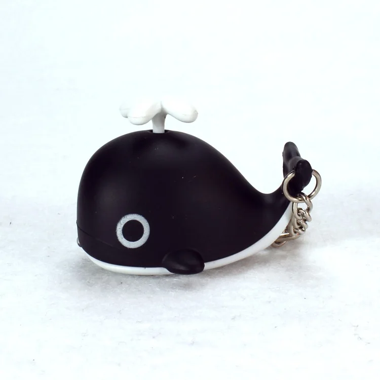 Adorable LED Light-Up Anime Whale Keychain - Marine Animal Pendant Toy