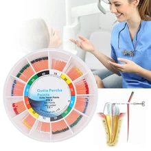 

200 Pcs Rubber Dental Gutta Percha Points Tips Endodontic Root Canal Fill Heating Material For Permanent Fill After Pulp Removal