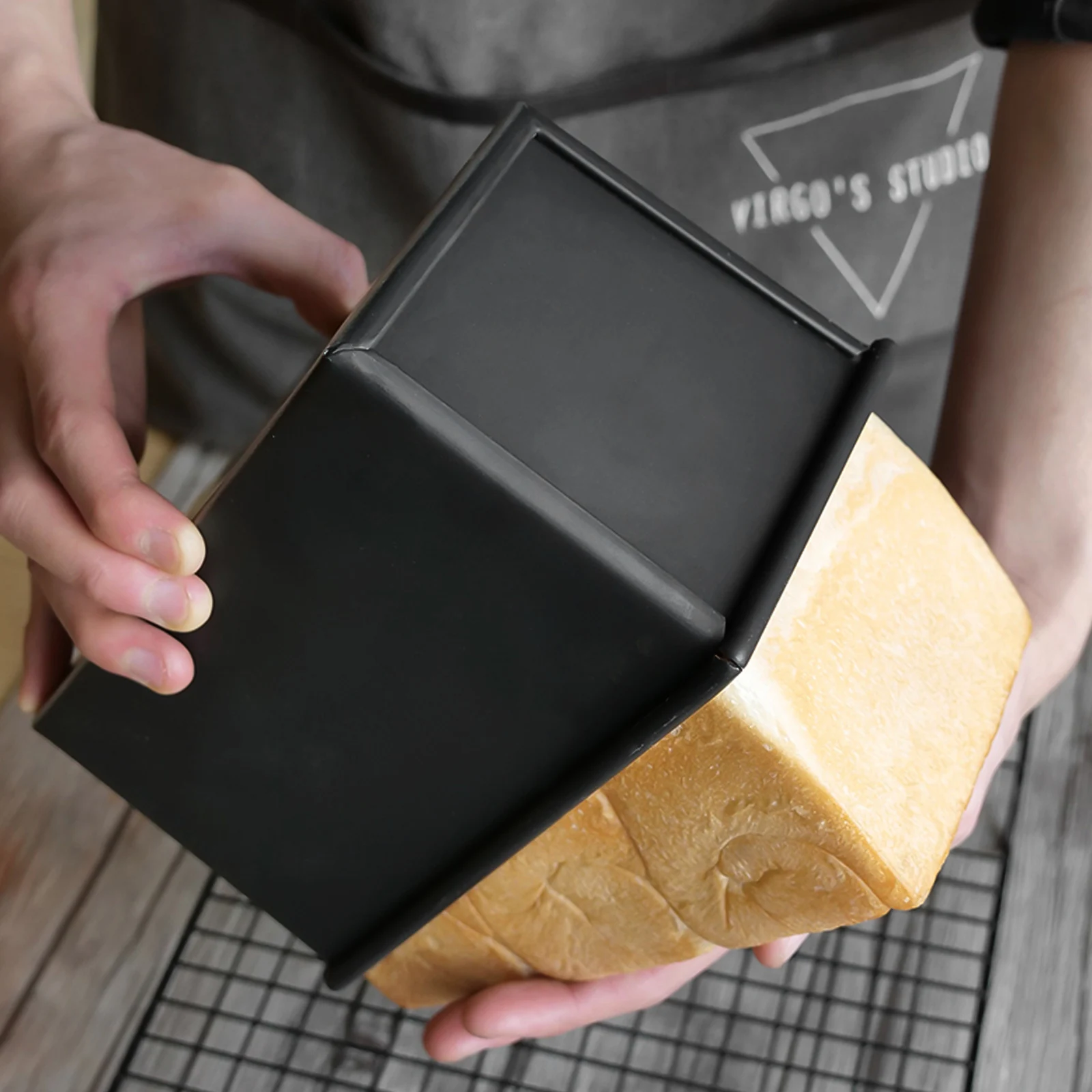 Bread Mold Pullman Bread Mold Loaf Pan With Lid Toast Bakeware Baking Dish Black Tin Kitchen Tool