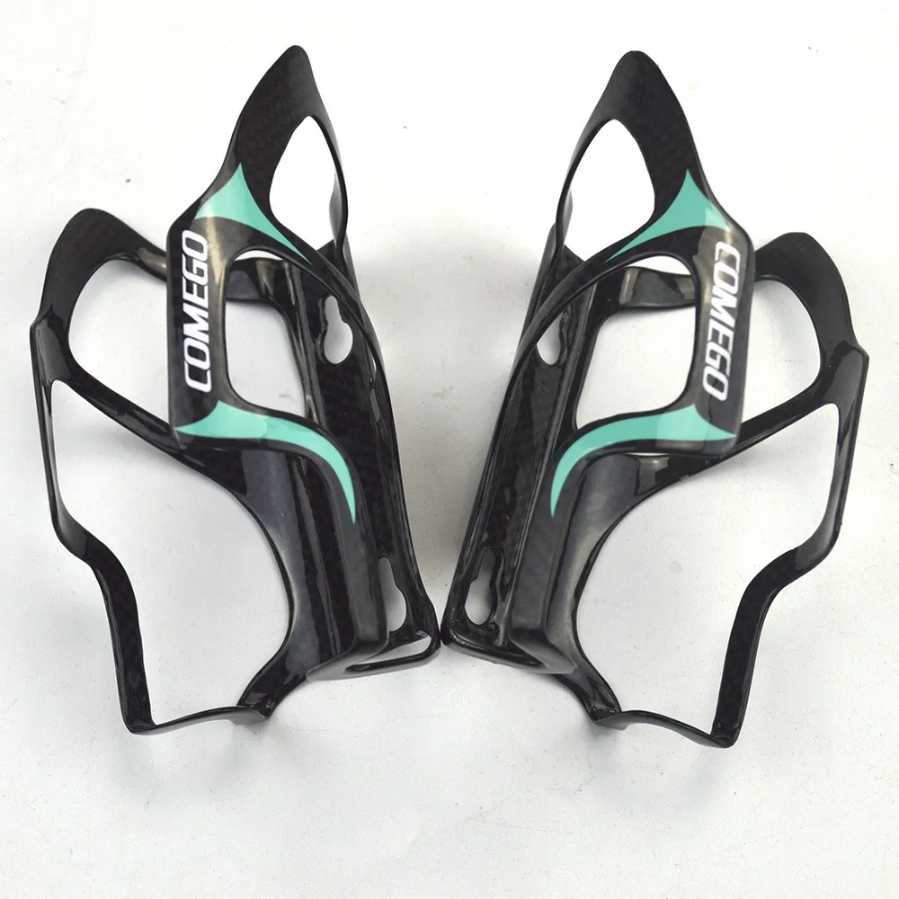 Road bicycle full carbon water bottle cages Mountain bike 3K carbon bottle holder with box blue 2pcs bicycle water bottle cage,bicycle bottle holder