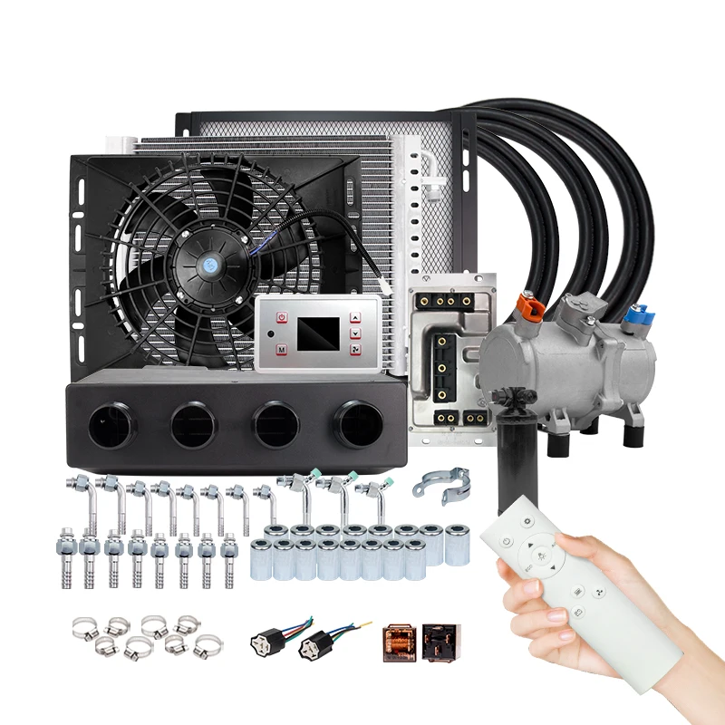 12v 24v Universal 4 Hole Auto Electric Air Conditioning Compressor For