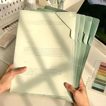 5 pz/set cartella di file A4 di grande capacità portablocco impermeabile contenitore per documenti cartella di file dati borsa organizzatore di archiviazione carta