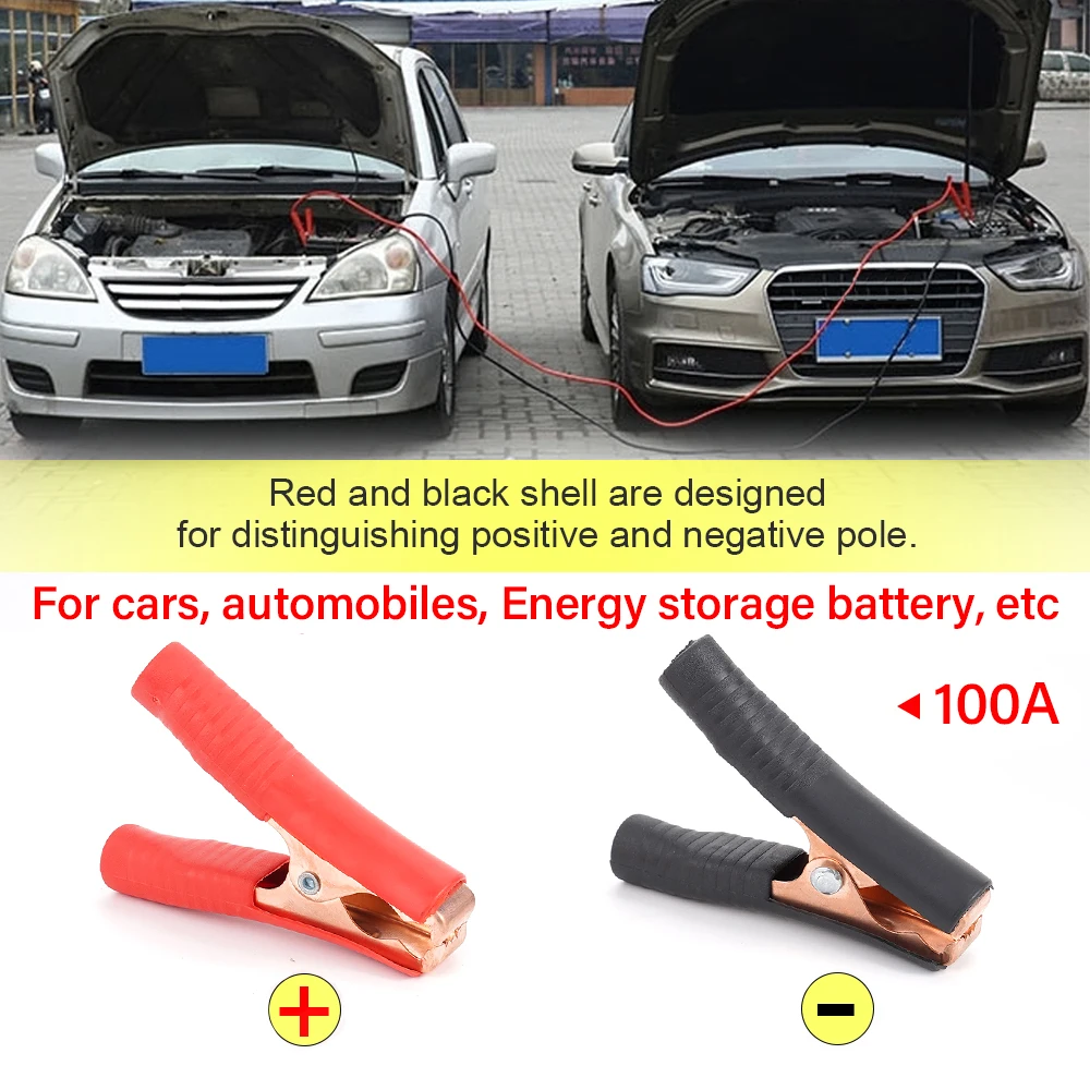 Electrical Crocodile Clamp Alligator Clip Battery Connector 2Pcs/Set