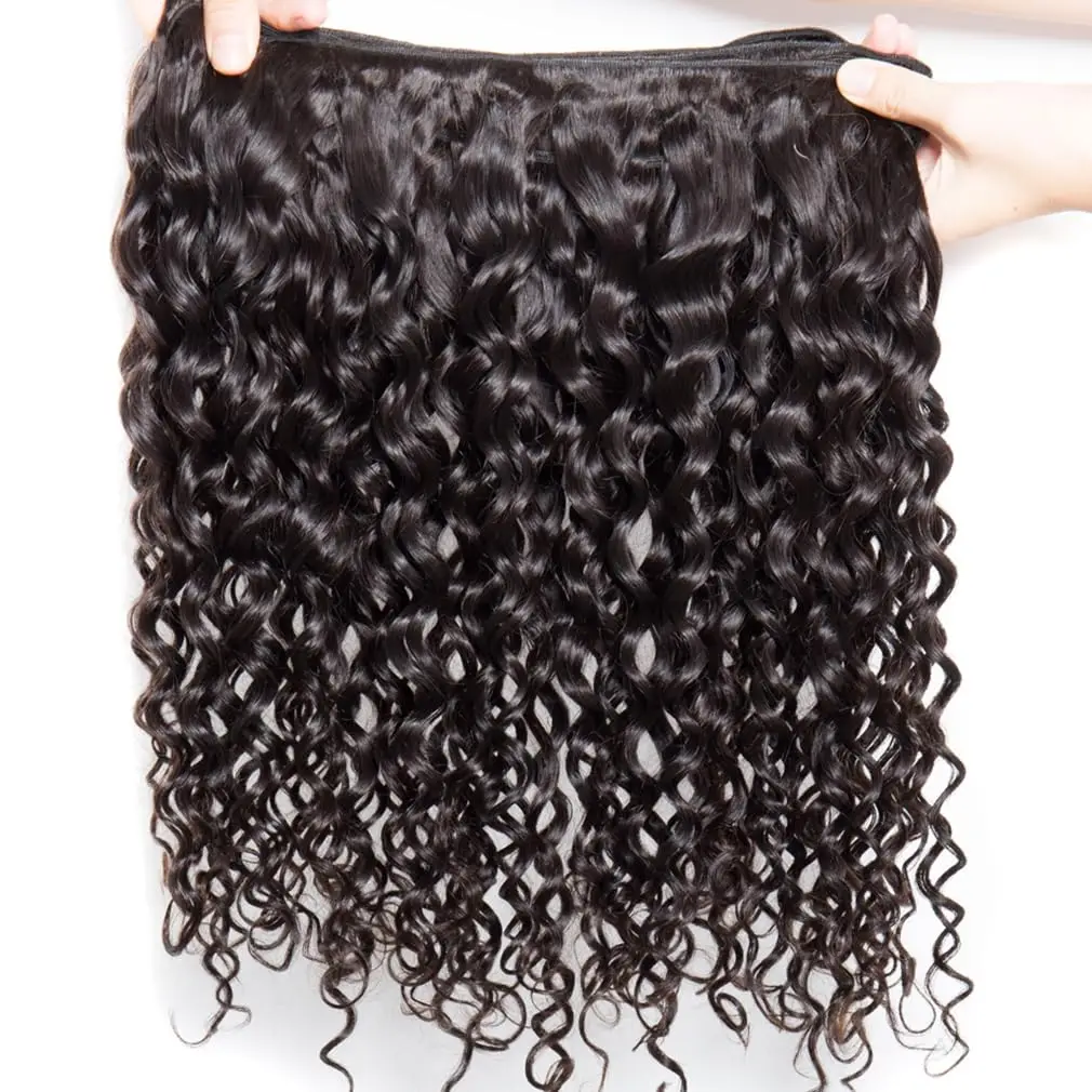 Wet and Wavy Human Hair Bundles Unprocessed Brazilian Weave 1 Bundles Water Wave Virgin Human Hair Natural Color 50g