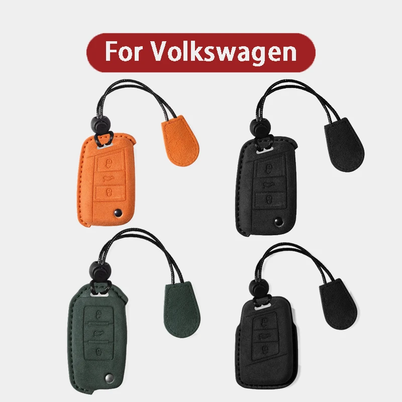 

Suede Leather Car Remote Key Cover Case Holder for VW Volkswagen Polo Golf 7 MK2 MK4 MK7 Mk8 Passat Beetle T5 Eos Tiguan Jetta