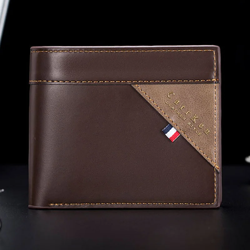 

Vintage Leather Men's Wallet Short Three Fold Coin Purse Business Card Holder Fashion Male Money