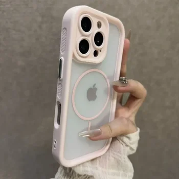 Luxury Matte For Magsafe Transparent Phone Case For iPhone 17 16 15 14 13 12 Pro Max Plus Air Magnetic Shockproof Bumper Cover 1