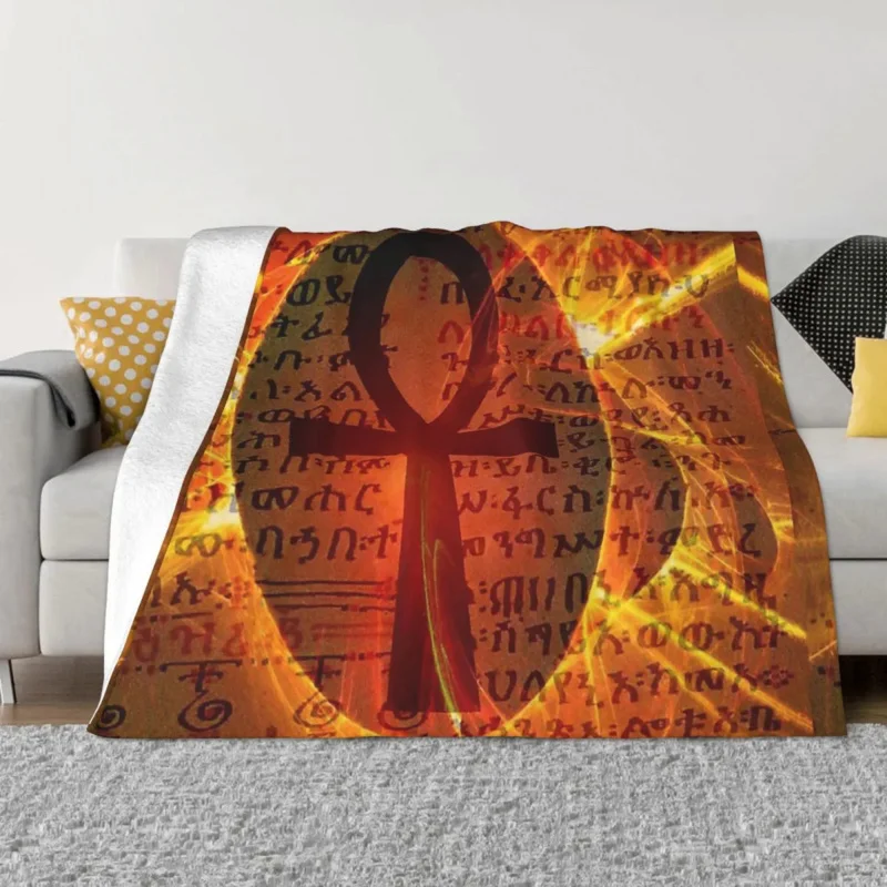 

Ethiopian Cross Art Blankets Coral Fleece Plush Decoration Bedroom Bedding Couch Bedspread