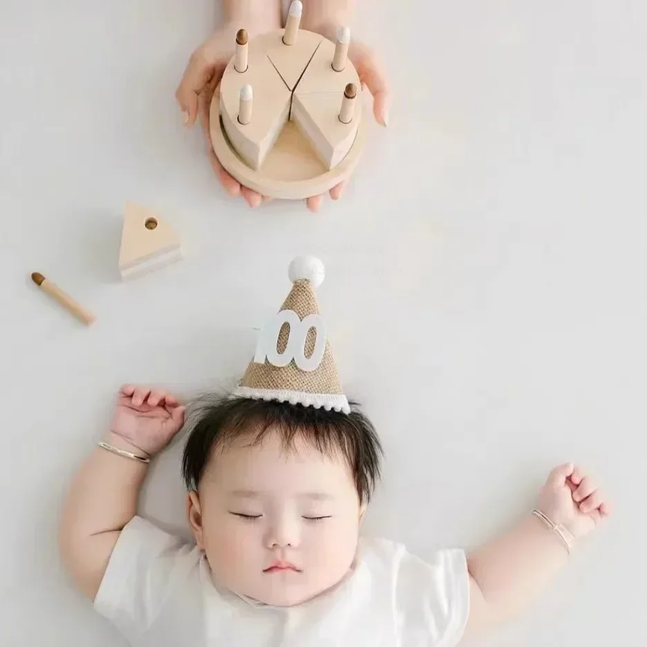 Ins Crown Happy Birthday Hat baby crown hat birthday crown party hat birthday headband set for Kids Durable Felt Fabric Celebration Headband Decorations Baby Birthday Wedding Party Supplies