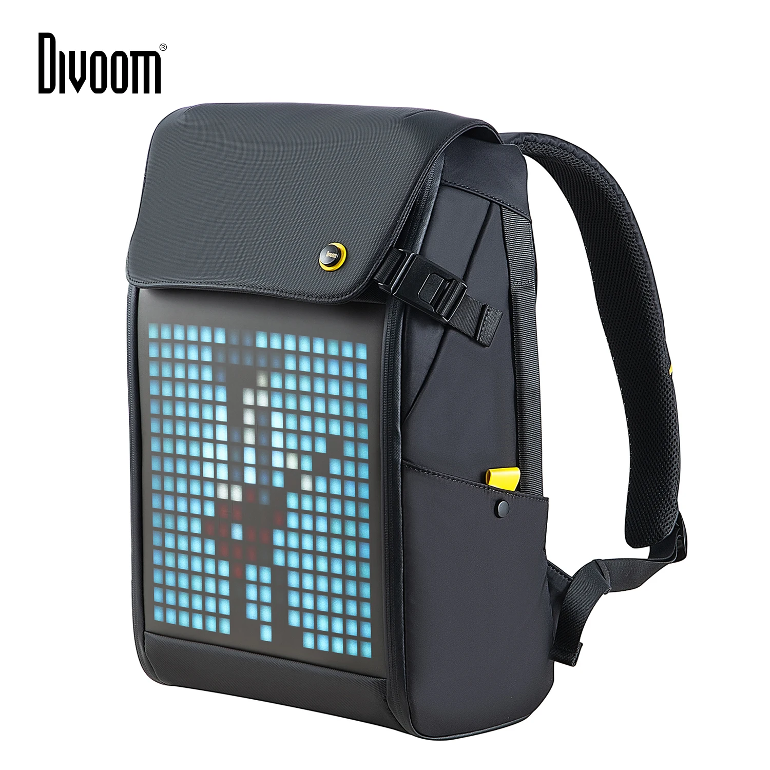 DIVOOM pixoo M Hátiszák férfiak 15 hüvelykes Vízhatlan esőköpény Iskolaépület Hátiszák Notebook Zsák women'daypack vel 16 × 16 RGB ledes Hamis színben tüntet fel utazási Sztrájktörő