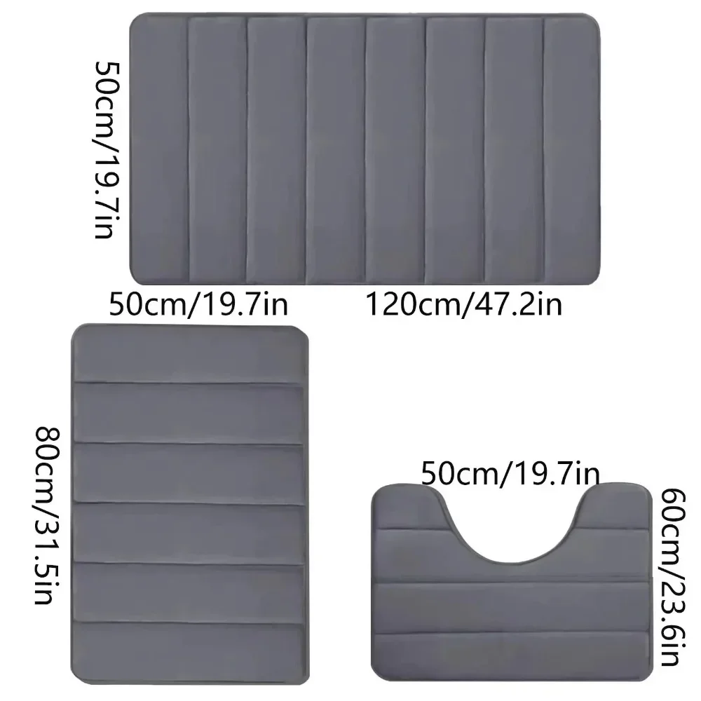 3-Piece Memory Foam Bath Mat Set 2