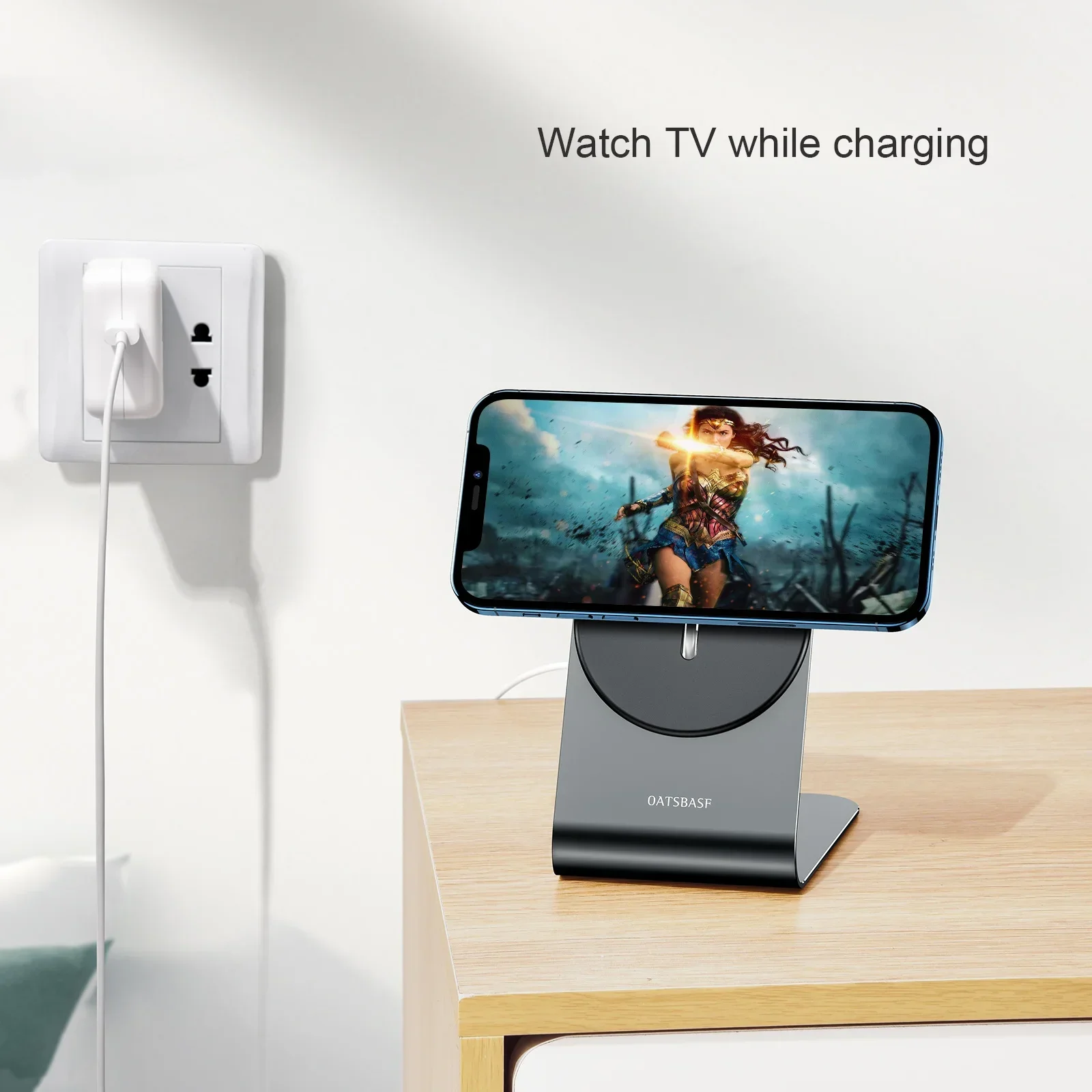 Eary Magnetic Wireless Charger Stand For iPhone 15 14 13 Pro Max Phone Holder Aluminum Metal Wireless Charging Dock Station Base