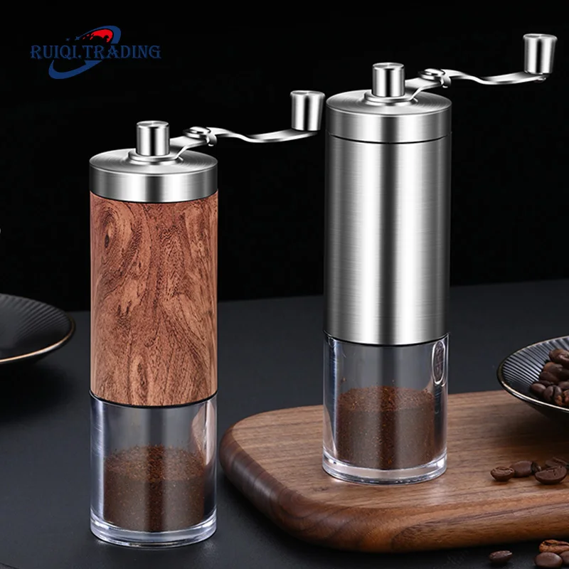 Marbling Wood Grain Manual Coffee Grinder Coffee Bean Grinders Ceramic Grinding Core Removable
