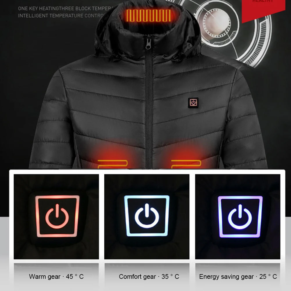Chaqueta calefactable para hombre, chaqueta calefactora eléctrica USB, –  ThermoPolar