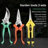 3pcs/set Gardening Metal Scissors Set Garden Tools Pruning Shears Secateurs Bonsai Shears Hand Cutter Trimming Accessories 4