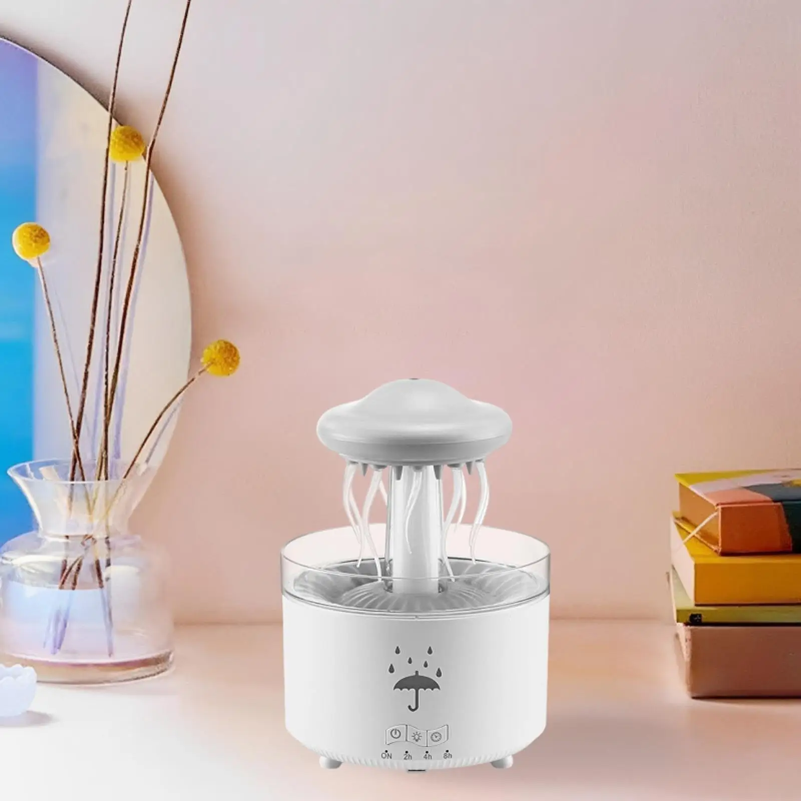 Rotating Raindrop Humidifier Utility Large Capacity 300ml Essential Oil Humidifier for Bedroom Bedside Table Office Home Desktop 3