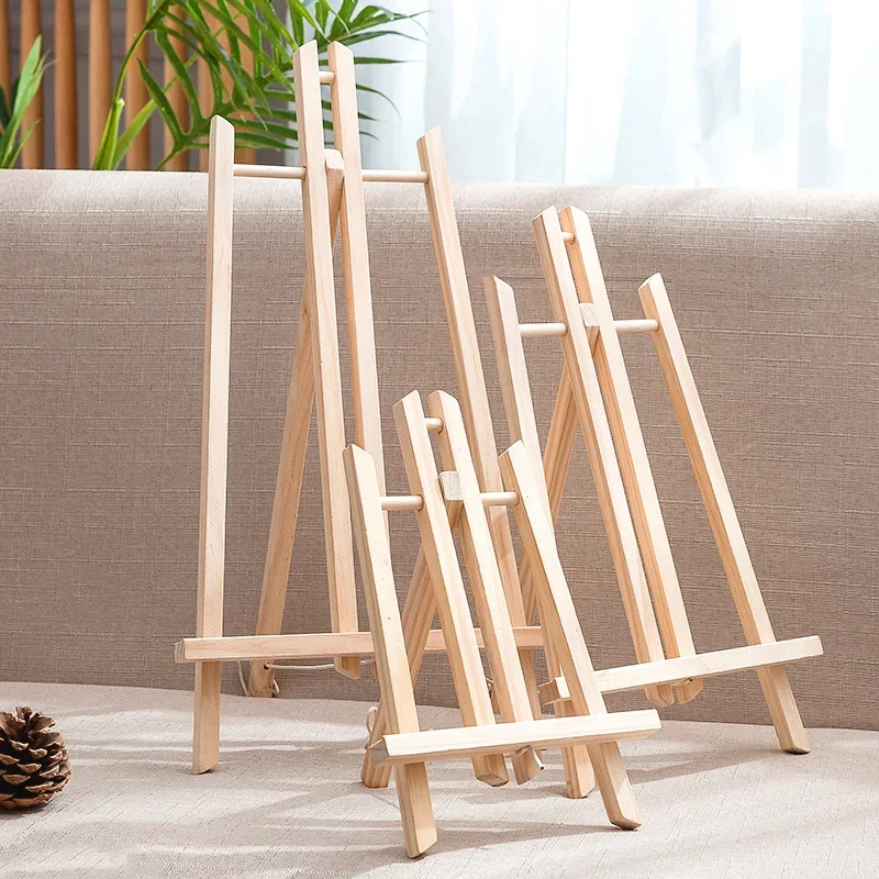 wooden easel Wooden Easel For Painting 20cm 24cm 30cm 40cm 50cm Height Folding Desktop Display Triangle Bracket Art Supplies 1 Piece HJ-02