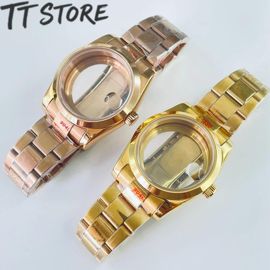 Gold Rose Watch Case with Top Waterproof Sapphire Crystal